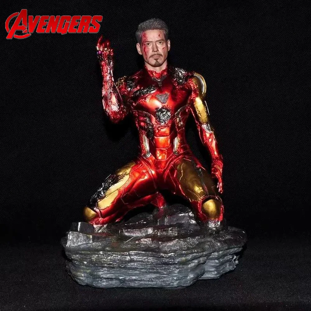 

The Avengers Endgame Iron Man MK85 Snap Your Fingers GK Kneeling Statue Boxed Figure Collection Decoration Christmas toys Gifts