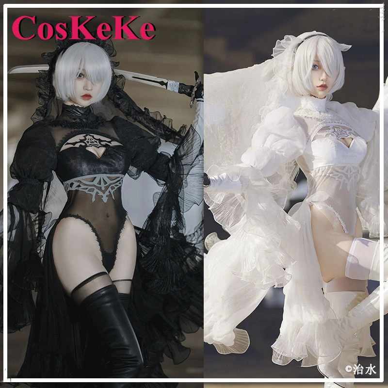 CosKeKe 2B Косплей Аниме игра ниус: Automata костюм великолепное милое черно-белое свадебное платье женское строгое
CosKeKe 2B Косплей Аниме игра ниус: Automata костюм великолепное милое черно-белое свадебное платье женское строгое