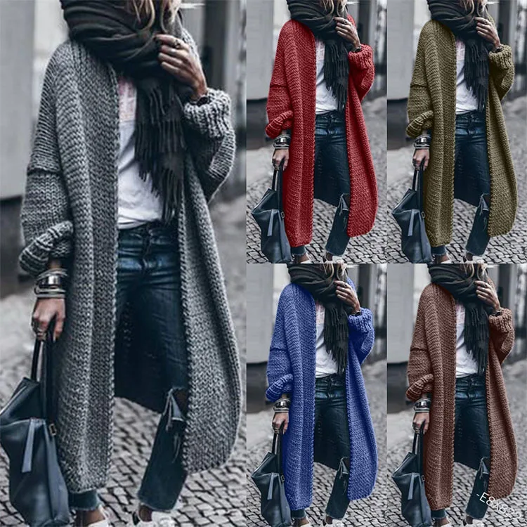 Women's Loose Casual Solid Color Mid-Length Overknee 2022 Autumn Winter Knitted Cardigan Sweater Coat
Women's Loose Casual Solid Color Mid-Length Overknee 2022 Autumn Winter Knitted Cardigan Sweater Coat