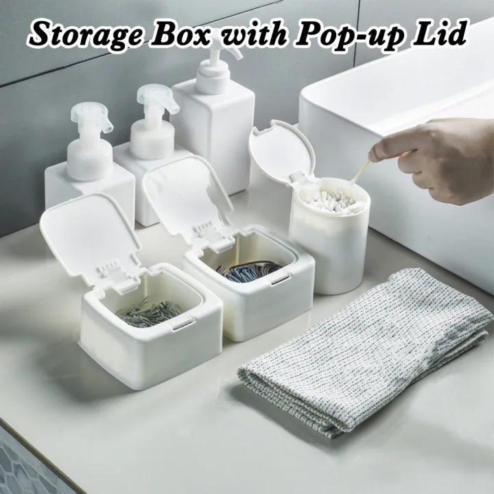 Pop-up Lid Containers Storage Box With Label Desktop Organizer For Cotton Toothpick Box Storage Bucket Makeup Jewelry Organizer
Pop-up Lid Containers Storage Box With Label Desktop Organizer For Cotton Toothpick Box Storage Bucket Makeup Jewelry Organizer