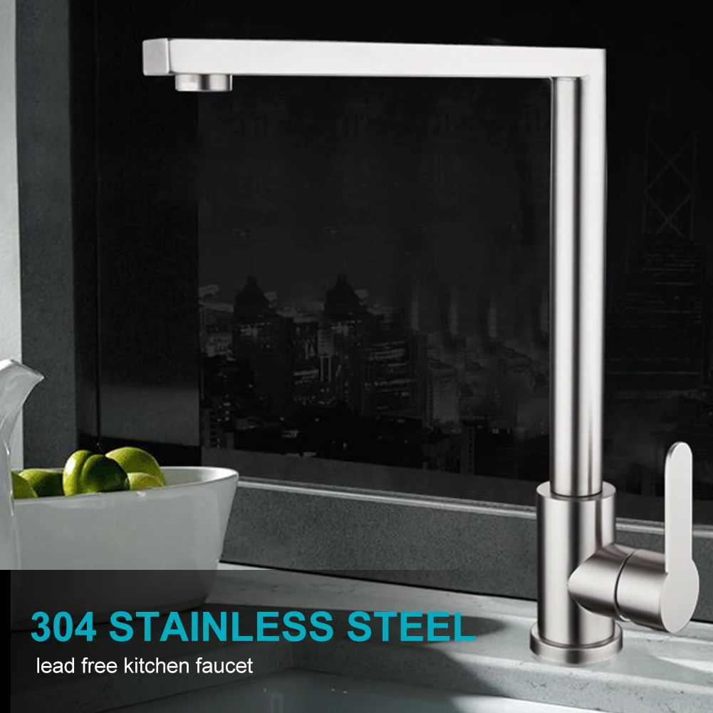 Kitchen Faucet High Right Angle 304 Stainless Steel Wiredrawing Single Handle Aerator Sprayer Faucet Mixer Cold and Hot Water
Kitchen Faucet High Right Angle 304 Stainless Steel Wiredrawing Single Handle Aerator Sprayer Faucet Mixer Cold and Hot Water