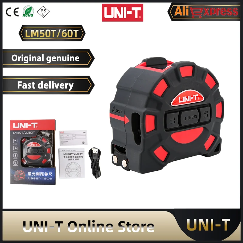 UNI-T Digital Rangefinder LM50T LM60T Distance Meter 50m 60m Retractable 5m Measuring Tape Laser Ruler
UNI-T Digital Rangefinder LM50T LM60T Distance Meter 50m 60m Retractable 5m Measuring Tape Laser Ruler