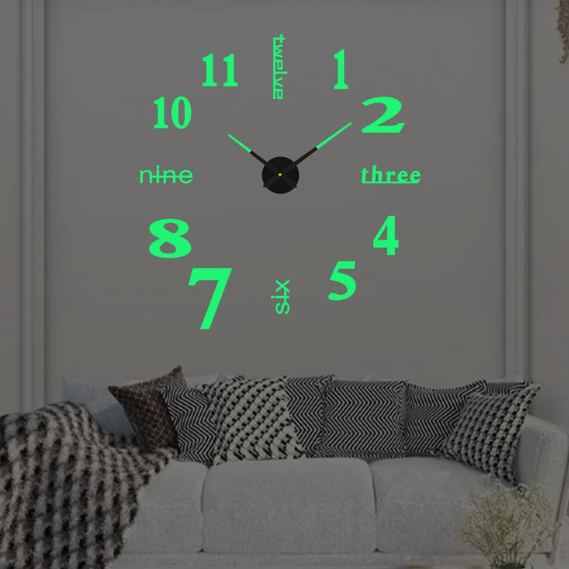 Large Luminous Wall Clock Watch Horloge Murale 3D DIY Acrylic Mirror Stickers Modern Mute Alarm Clock Quartz Duvar Saat Klock
Large Luminous Wall Clock Watch Horloge Murale 3D DIY Acrylic Mirror Stickers Modern Mute Alarm Clock Quartz Duvar Saat Klock