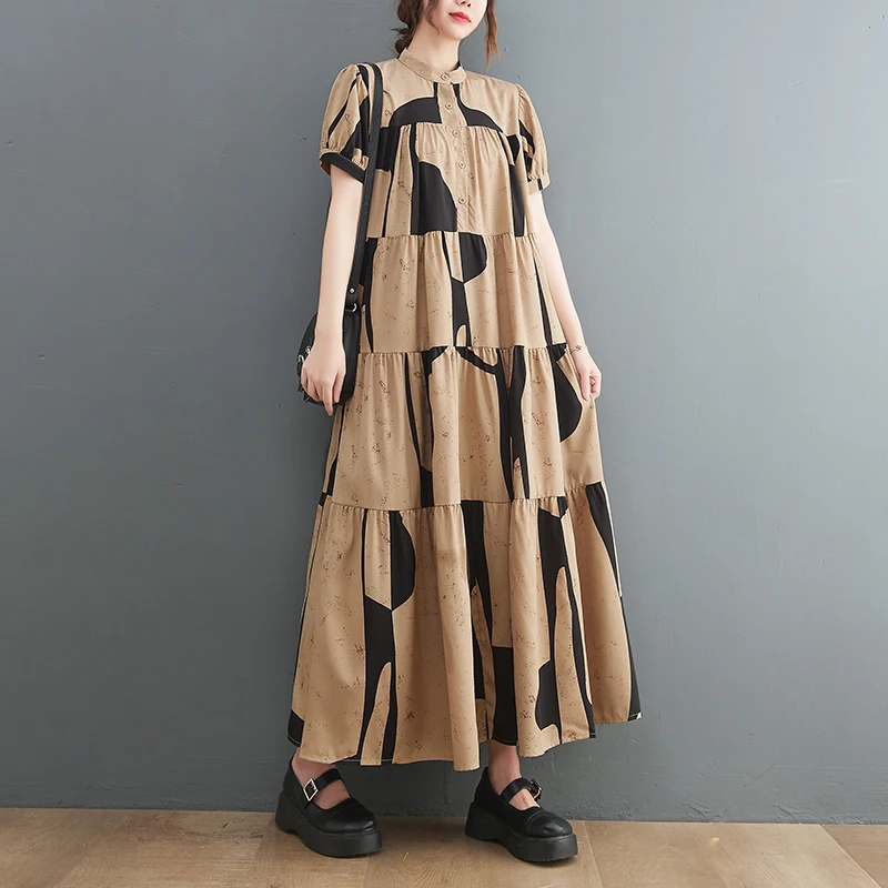 Fashion Women Dress Loose Summer Oversized Casual Print Elegant Lady Maxi Long Dress Clothing French Style Vestidos
Fashion Women Dress Loose Summer Oversized Casual Print Elegant Lady Maxi Long Dress Clothing French Style Vestidos