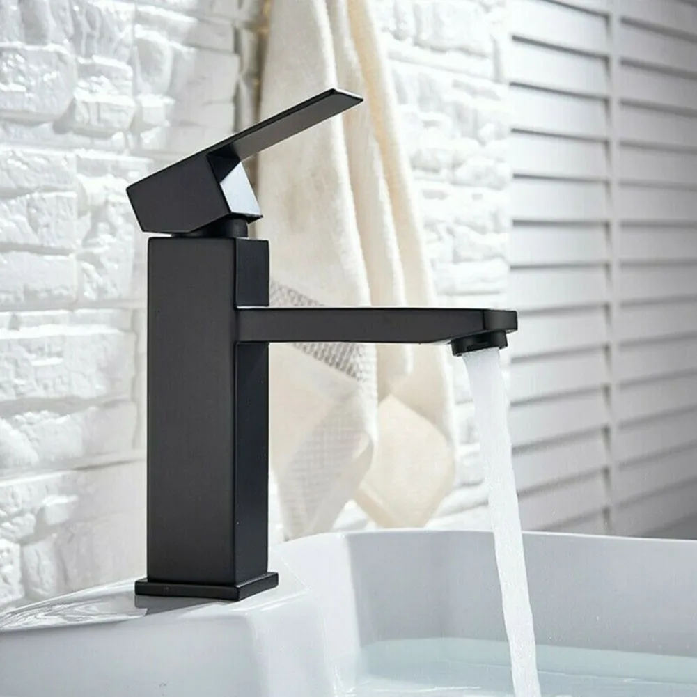 Bathroom Sink Tap Black Square Single Hole Basin Faucet Bathroom Washbasin Stainless Steel Hot Cold Taps Sink Counter Faucet
Bathroom Sink Tap Black Square Single Hole Basin Faucet Bathroom Washbasin Stainless Steel Hot Cold Taps Sink Counter Faucet