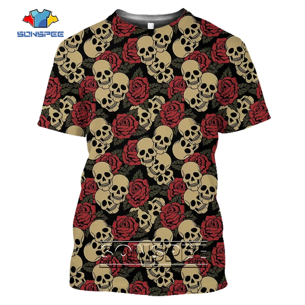 SONSPEE Many of Skull Graphic 3D Print T-Shirt Rose Harajuku Gothic Horrible Skull Short Hip Hop Sleeve Oversize Streetwear
SONSPEE Many of Skull Graphic 3D Print T-Shirt Rose Harajuku Gothic Horrible Skull Short Hip Hop Sleeve Oversize Streetwear