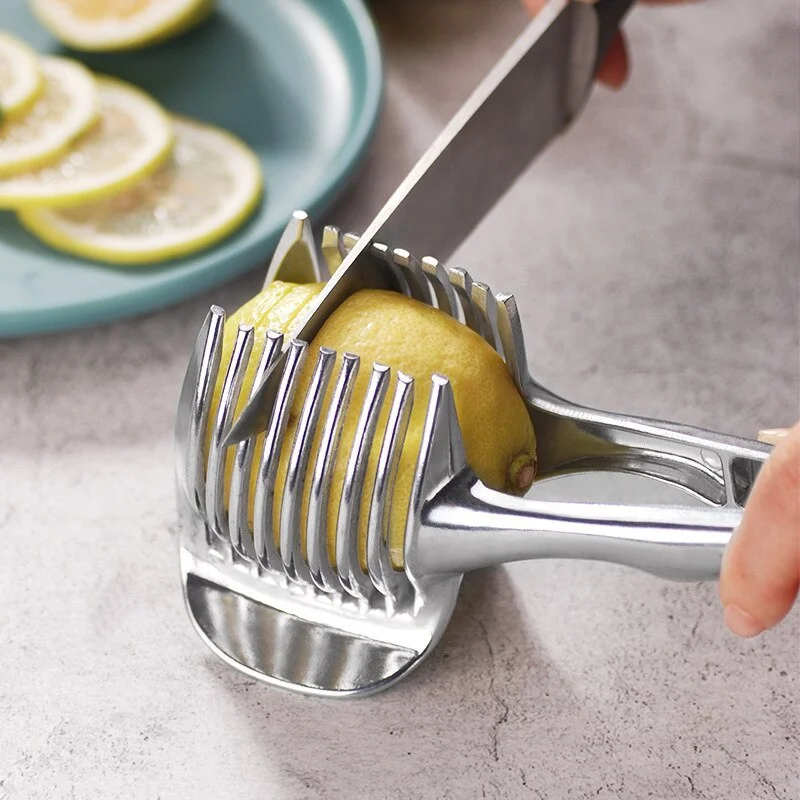Aluminum Alloy Kitchen Gadgets Handy Onion Holder Potato Tomato Slicer Vegetable Fruit Cutter Safety Cooking Tools Accessories
Aluminum Alloy Kitchen Gadgets Handy Onion Holder Potato Tomato Slicer Vegetable Fruit Cutter Safety Cooking Tools Accessories
