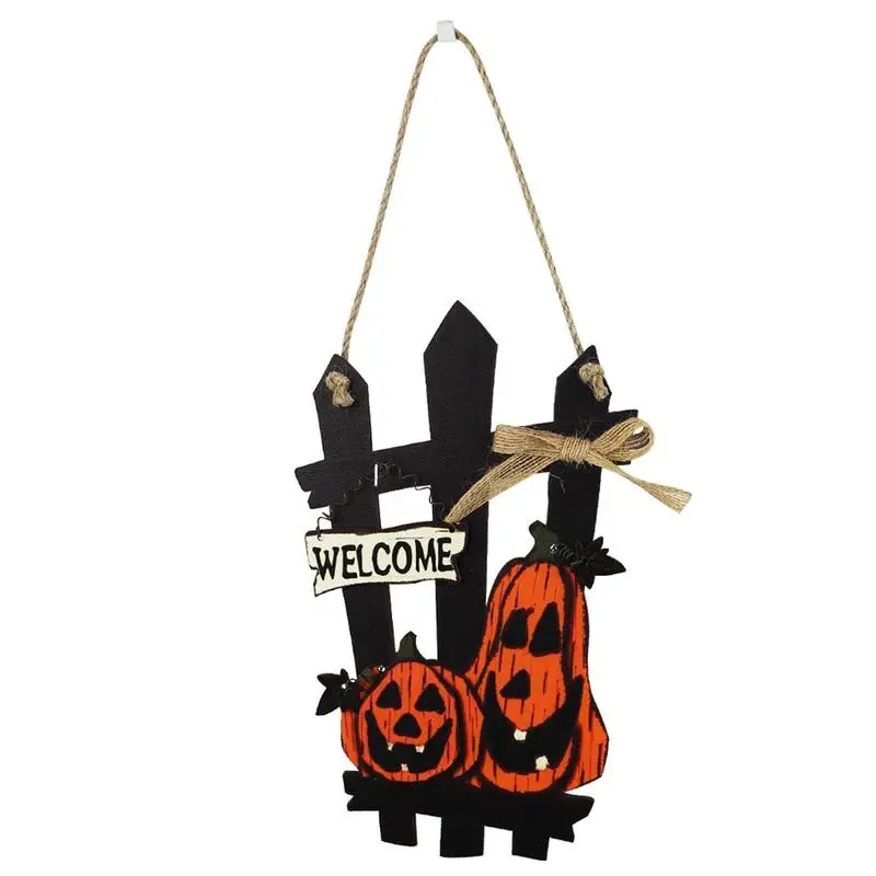 

Halloween Welcome Sign Door Hangings Witch Porch Wedding Door Decor Ghost Black Cat Pumpkin Design Wooden Door Sign For Horror