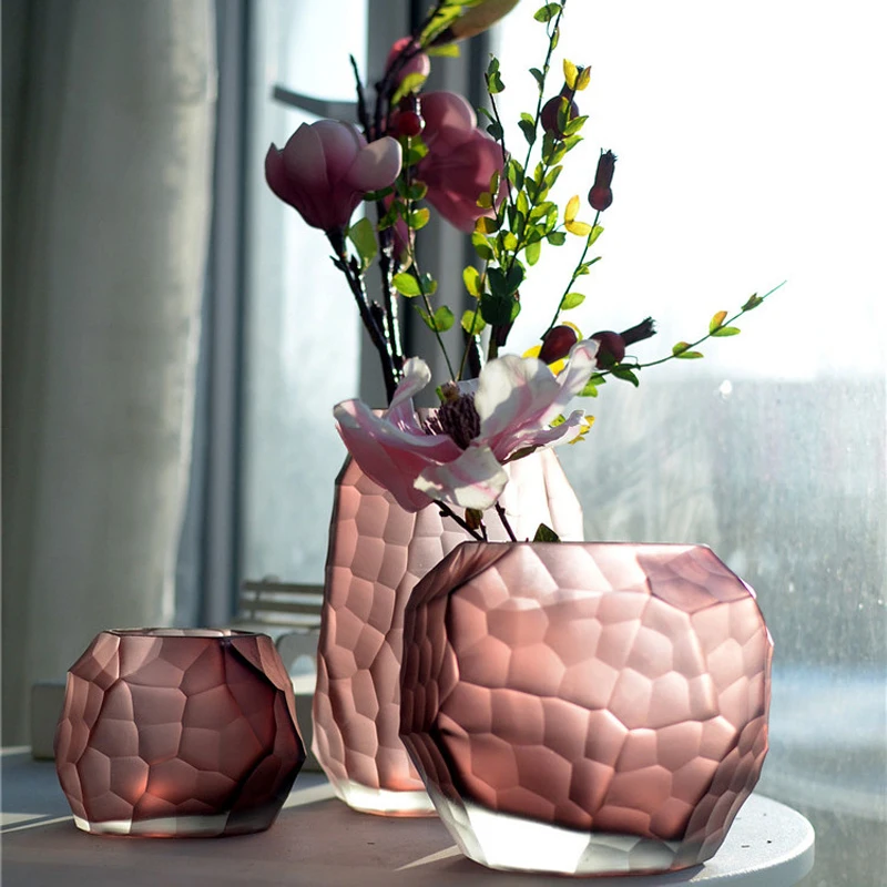Nordic Glass Vase Manual Grinding Carved Geometric Flower Pot Wedding Decorative Living Room Home Decoration
Nordic Glass Vase Manual Grinding Carved Geometric Flower Pot Wedding Decorative Living Room Home Decoration
