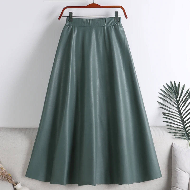 PU Pure Color Skirts High Waist Elastic Jupe Mujer Faldas New Autumn&Winter Long Skirt Casual Women Vintage Clothes Dropshipping
PU Pure Color Skirts High Waist Elastic Jupe Mujer Faldas New Autumn&Winter Long Skirt Casual Women Vintage Clothes Dropshipping