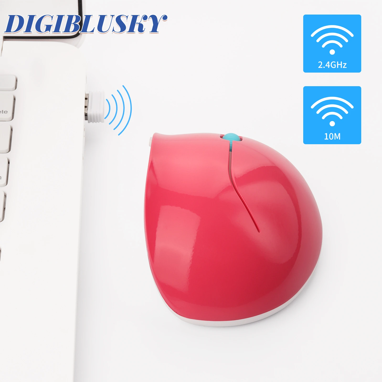 

Wireless 2.4Ghz Mouse USB Optical Pink Vertical Mouse 4 Buttons 1600DPI Ergonomic Mice Gaming Copmputer Mause For Laptop Gamer