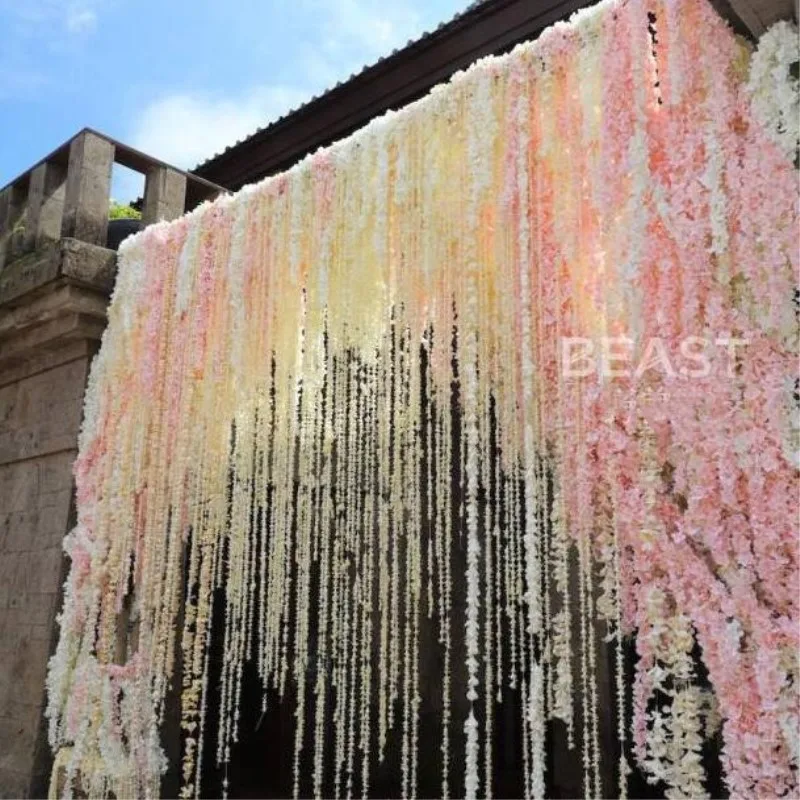 New Arrival Artificial Hydrangea Wisteria Flower Vines Wedding Arch Flowers Rattan Marrige Party Garlands Decoration Floral
New Arrival Artificial Hydrangea Wisteria Flower Vines Wedding Arch Flowers Rattan Marrige Party Garlands Decoration Floral