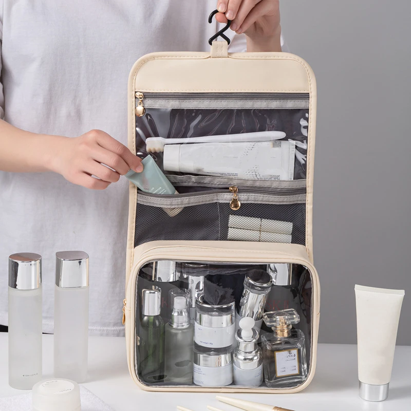 High Quality Travel Wash Bags Waterproof PU Leather Cosmetic Bag Toiletries Organizer Hanging Dry And Wet Separation Storage Bag
High Quality Travel Wash Bags Waterproof PU Leather Cosmetic Bag Toiletries Organizer Hanging Dry And Wet Separation Storage Bag