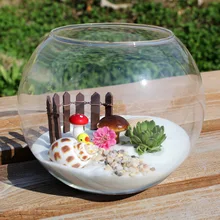 Transparent Glass Vase Micro Landscape Hydroponic Flower Vase Hanging Round Glass Vases Fish Tank Fishbowl Garden Home Decor