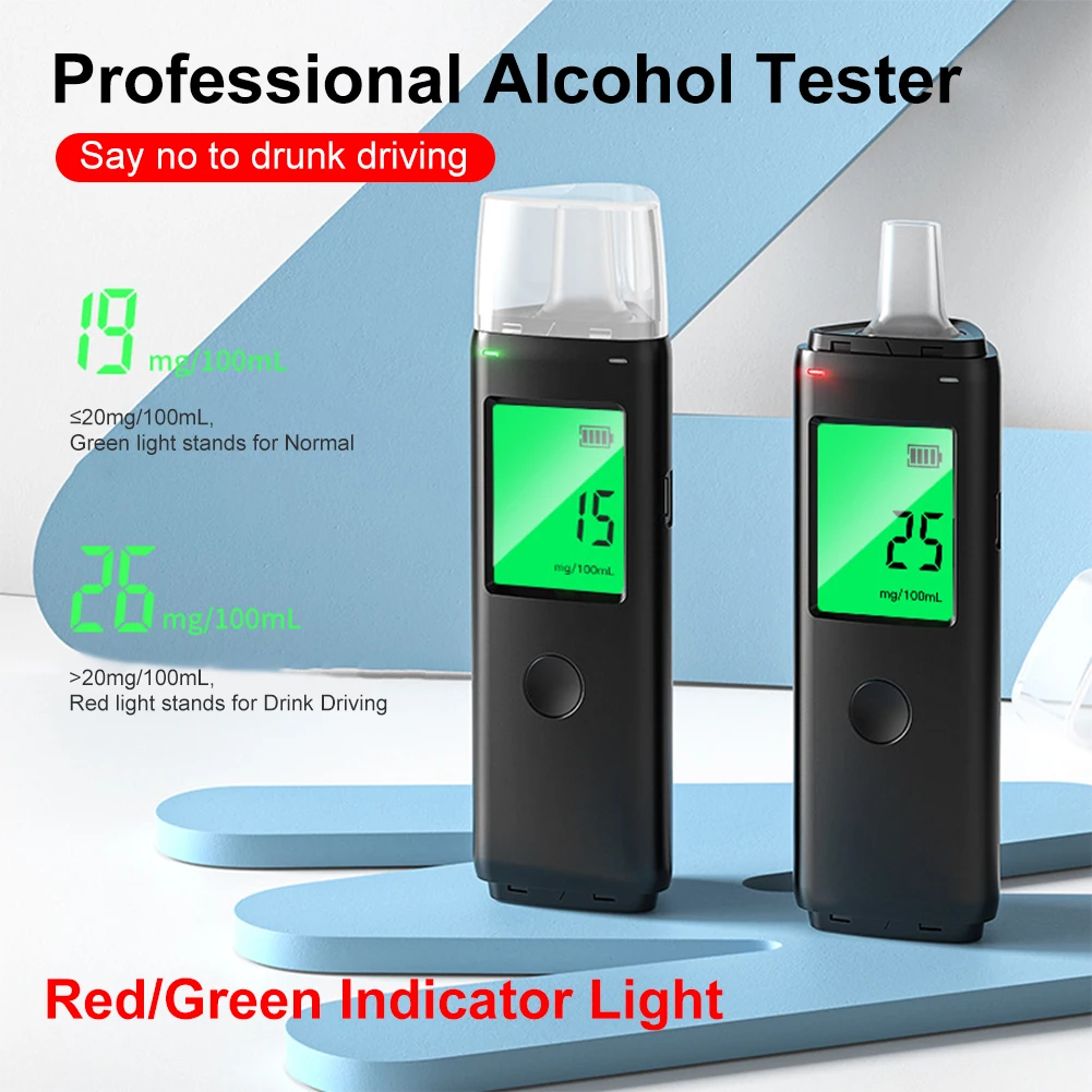 Portable Breathalyzer Professional Alcohol Tester High Accuracy Digital Display Rechargeable Breath Tester Tool with Mouthpiece
Portable Breathalyzer Professional Alcohol Tester High Accuracy Digital Display Rechargeable Breath Tester Tool with Mouthpiece