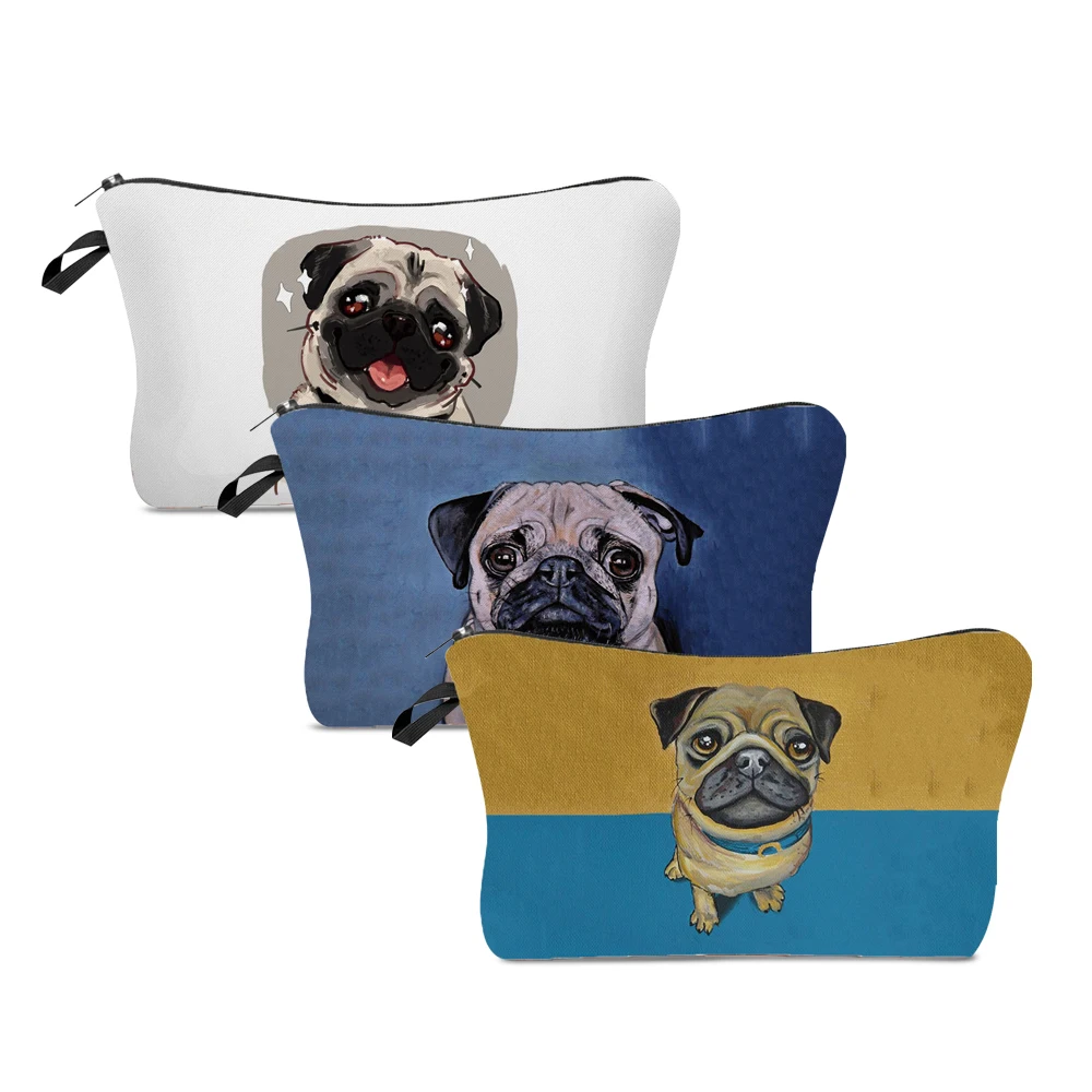 Women Portable Cosmetic Bags Pug Bulldog Print Wash Bag Pouch Travel Storage Zip Toiletries Organizer Female Pocket Money Bag
Women Portable Cosmetic Bags Pug Bulldog Print Wash Bag Pouch Travel Storage Zip Toiletries Organizer Female Pocket Money Bag