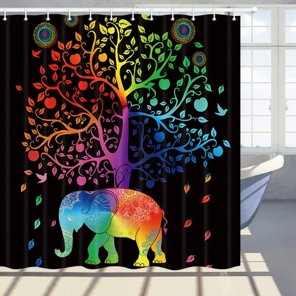 Colorful Elephant Shower Curtain Cartoon Tree Life Forest with Birds Bathroom Curtain Polyester Fabric Bath Curtains with Hooks
Colorful Elephant Shower Curtain Cartoon Tree Life Forest with Birds Bathroom Curtain Polyester Fabric Bath Curtains with Hooks