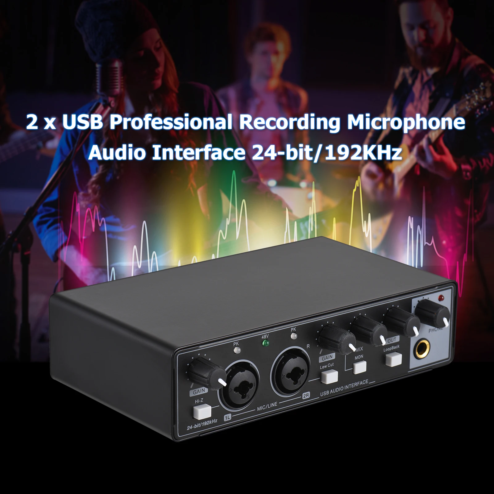Professional Recording Microphone Audio Interface 48V Power USB for Power Bank Laptop Electric Guitar Microphone Sound Card
Professional Recording Microphone Audio Interface 48V Power USB for Power Bank Laptop Electric Guitar Microphone Sound Card