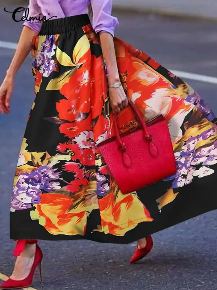 Летние женские юбки-качели Celmia, праздничная трапециевидная юбка с большим цветочным принтом и высокой талией, богемная Женская модная Повс...
Летние женские юбки-качели Celmia, праздничная трапециевидная юбка с большим цветочным принтом и высокой талией, богемная Женская модная Повс...