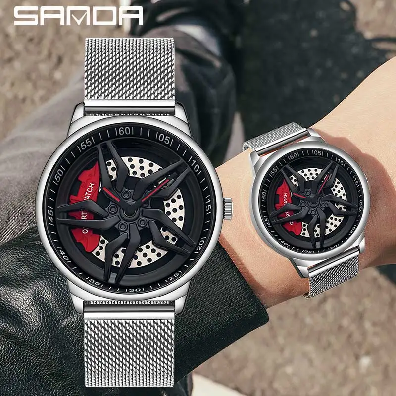 SANDA Brand New Unique Real 3D Model Spinning Car Wheel Hub Watch Luxury Luminous Japan Waterproof Super Car Rim Watches For Men
SANDA Brand New Unique Real 3D Model Spinning Car Wheel Hub Watch Luxury Luminous Japan Waterproof Super Car Rim Watches For Men