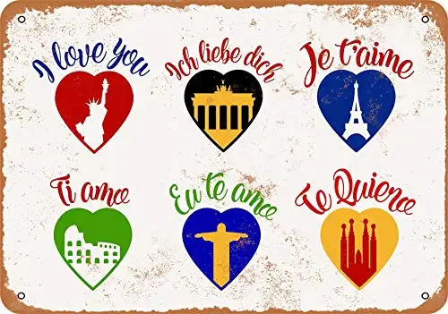 Metal Sign - I Love You Six Languages - Vintage Look Wall Decor for Cafe Bar Pub Home Beer Decoration Crafts
Metal Sign - I Love You Six Languages - Vintage Look Wall Decor for Cafe Bar Pub Home Beer Decoration Crafts