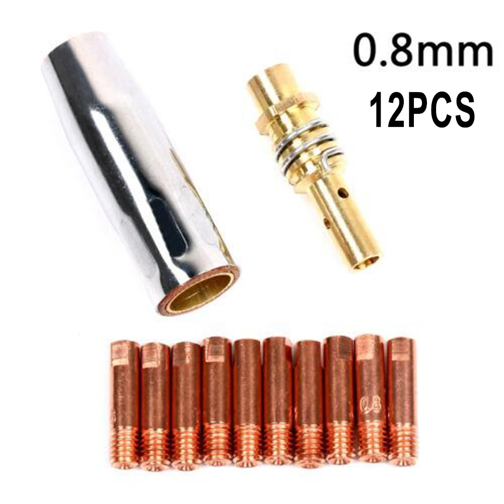 12Pcs MB15 MIG Welding Nozzle Accessories Set Shroud Contact Tips 0.8/1 Mm M6 Tip Holder Kit For 14AK/15AK Torches MIG Torchs
12Pcs MB15 MIG Welding Nozzle Accessories Set Shroud Contact Tips 0.8/1 Mm M6 Tip Holder Kit For 14AK/15AK Torches MIG Torchs