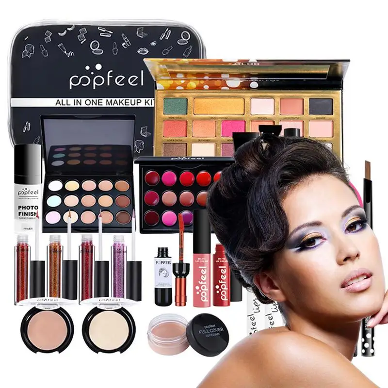 Full Professional Makeup Kits 27Pcs All-In-One Complete Makeup Box Makeup Case Eyeshadow/Lipgloss/Concealer Cosmetic Bag
Full Professional Makeup Kits 27Pcs All-In-One Complete Makeup Box Makeup Case Eyeshadow/Lipgloss/Concealer Cosmetic Bag