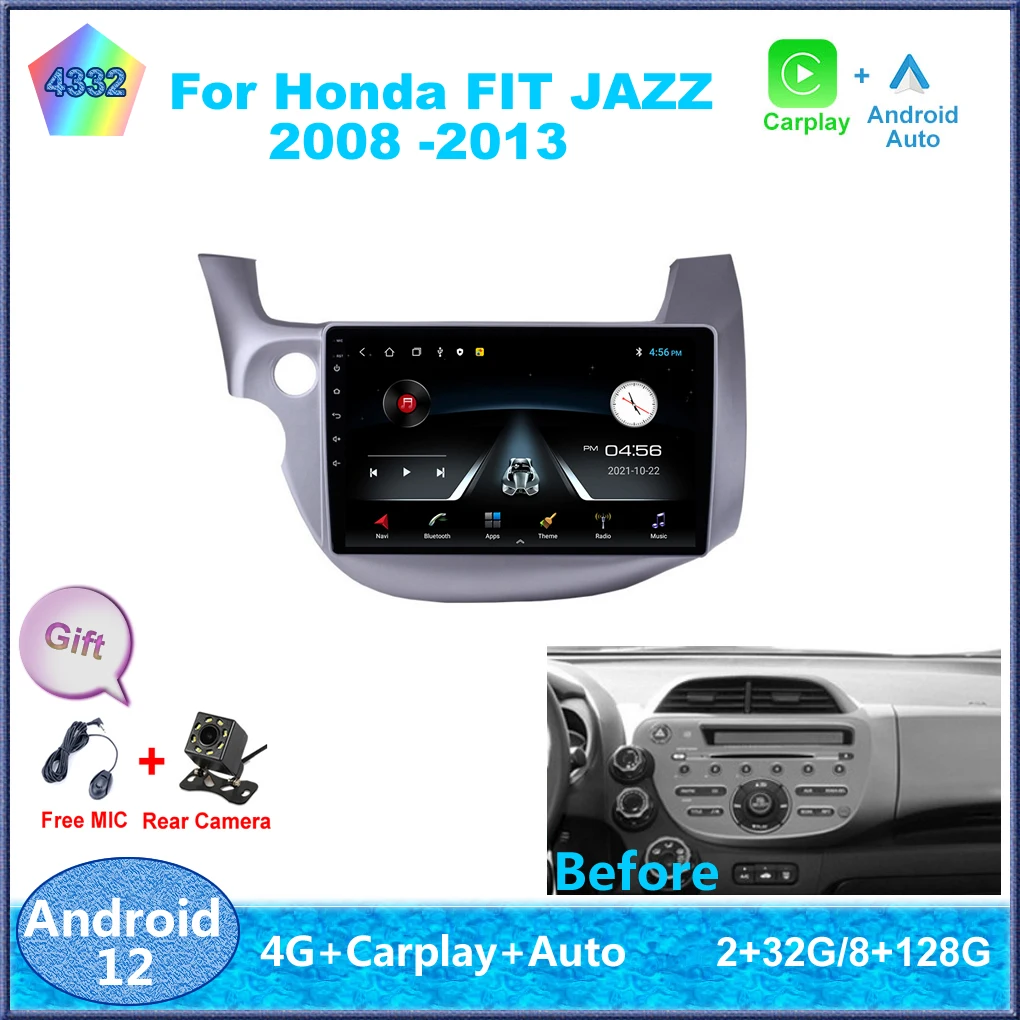 10'' 2 DIN Android 12 Car Radio For For Honda FIT JAZZ 2008 -2013 1.5L DSP Navigation GPS Carplay Multimedia Player Android Auto 
10'' 2 DIN Android 12 Car Radio For For Honda FIT JAZZ 2008 -2013 1.5L DSP Navigation GPS Carplay Multimedia Player Android Auto