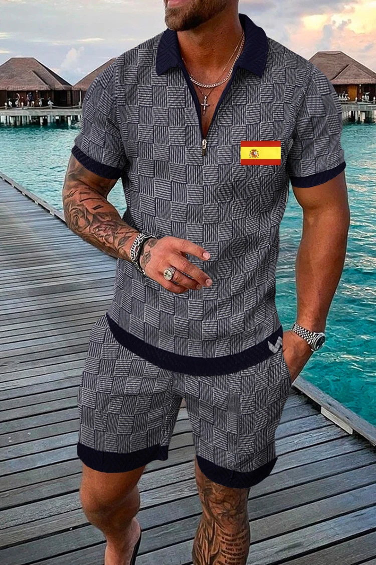 2022 New Men's Flag 3D Printing Suit Summer Short Sleeve Polo Shirt Shorts Suit Fashion Zipper Polo Shirt Two Piece S-5XL
2022 New Men's Flag 3D Printing Suit Summer Short Sleeve Polo Shirt Shorts Suit Fashion Zipper Polo Shirt Two Piece S-5XL