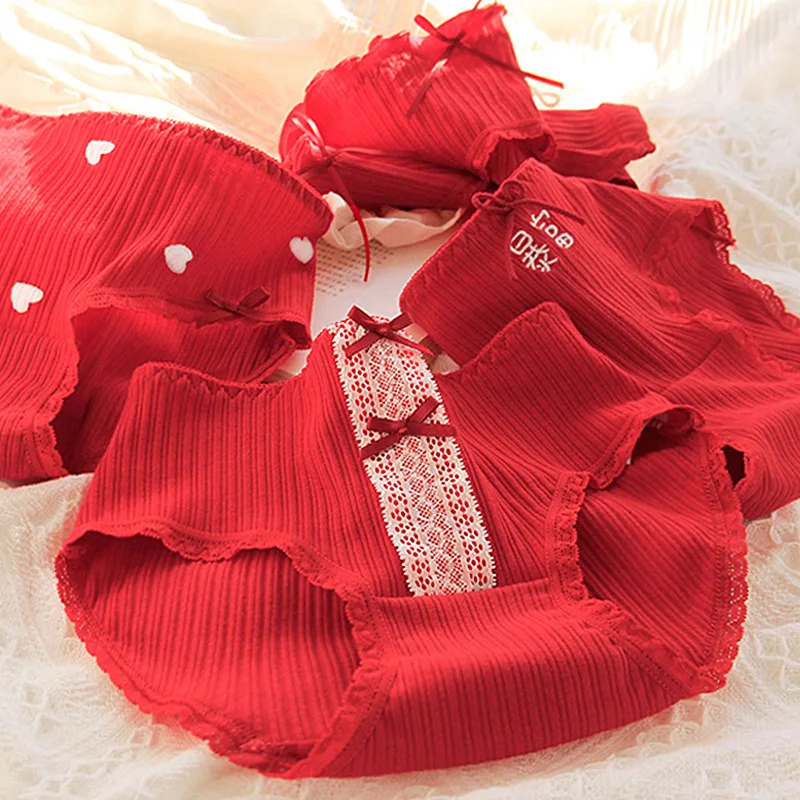 M-XL Red Underwear Women's Cotton Panties Sexy Lace Underpants Girl's Comfort Lovely Briefs Woman Underwear Female Bow Shorts
M-XL Red Underwear Women's Cotton Panties Sexy Lace Underpants Girl's Comfort Lovely Briefs Woman Underwear Female Bow Shorts
