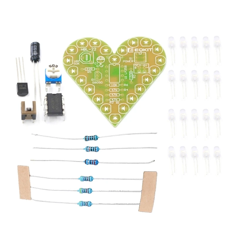 Heart-Shaped Breathing Lamp Red White Blue Green DIY Electronic Production 50.7x50.7mm Size Creative Electronic Gifts
Heart-Shaped Breathing Lamp Red White Blue Green DIY Electronic Production 50.7x50.7mm Size Creative Electronic Gifts