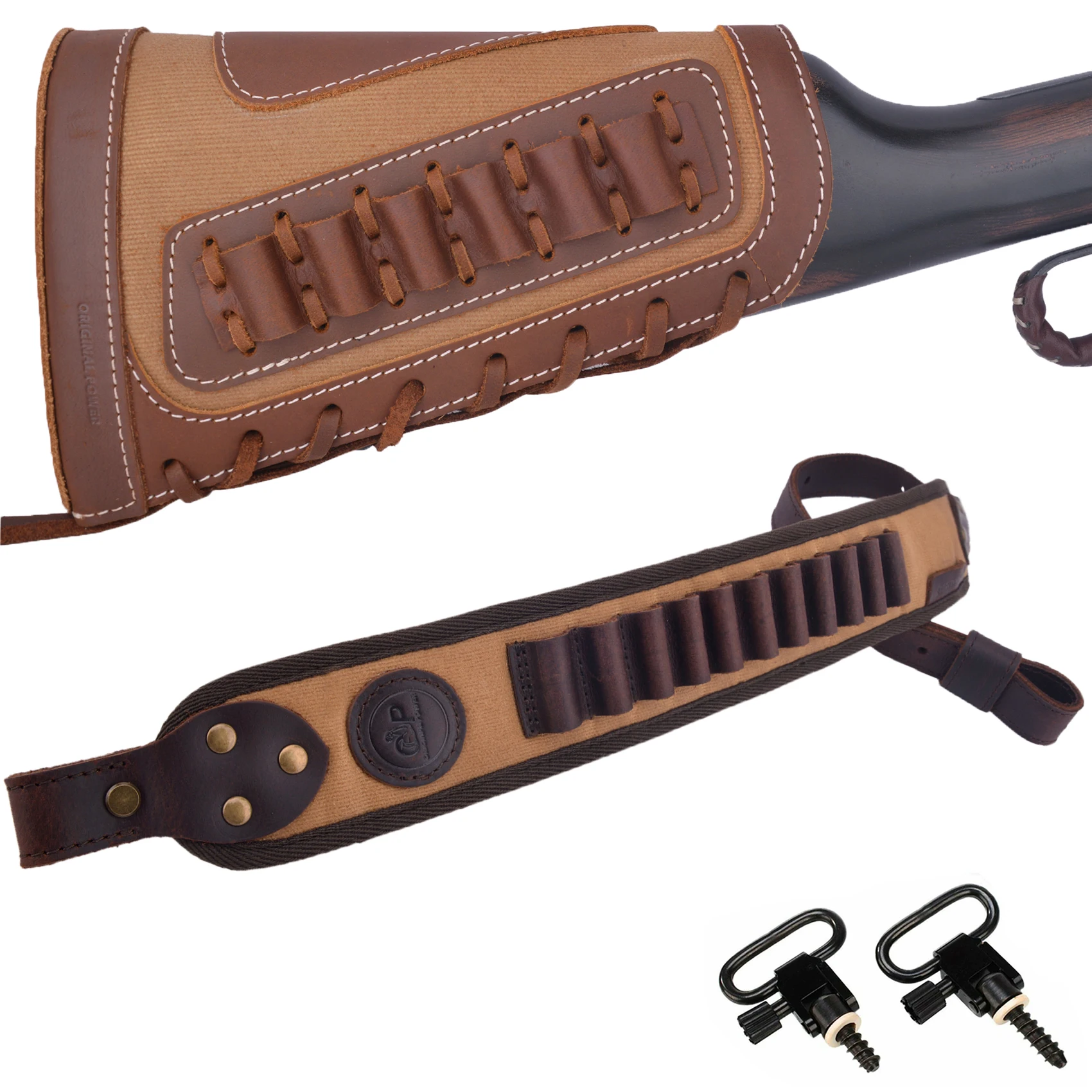 OP Leather Rifle Buttstock Gun Sleeve Cover With Canvas Shoulder Sling Strap For .44, 410GA,.30-06 .308 .45-70 .40-65
OP Leather Rifle Buttstock Gun Sleeve Cover With Canvas Shoulder Sling Strap For .44, 410GA,.30-06 .308 .45-70 .40-65
