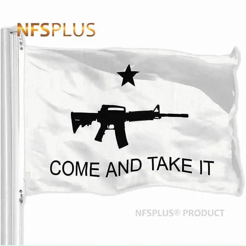 

Come and Take It Flag Gonzales Historical White Polyester Black Gun Cannon Printed Home Garden American Flags Banners Decoration