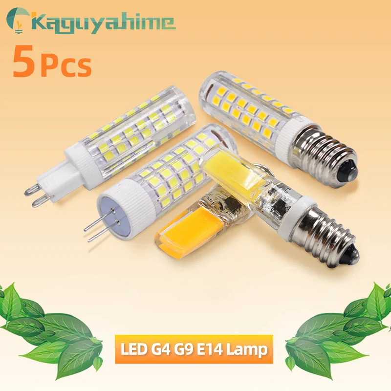 

Kaguyahime 5Pcs LED G9 G4 E14 Dimmable Lamp Corn Bulb 9W 7W 5W 3W LED E14 G4 Bulb AC 220V Chandelier Spot Replace Halogen Lamp