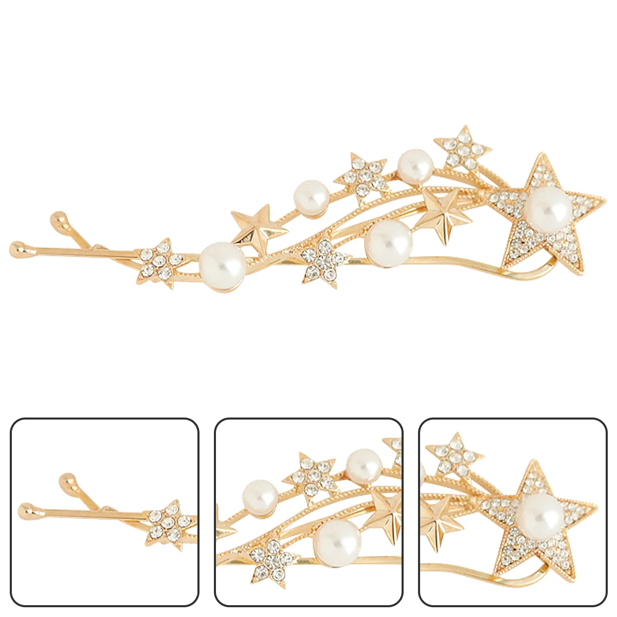 

3 Pcs Hairpin Women Hairpins Decors Bobby Barrette Pearl Crystal Accessories Zinc Alloy Clips Bride Girls Donuts for