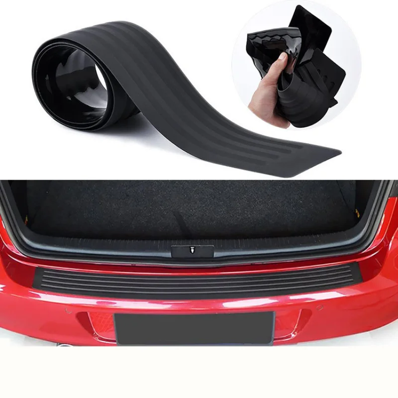 

Universal Car Trunk Door Guard Strips Car Door Sill Plate Protector Rear Bumper Guard Rubber Auto Mouldings Pad Trim Cover Strip