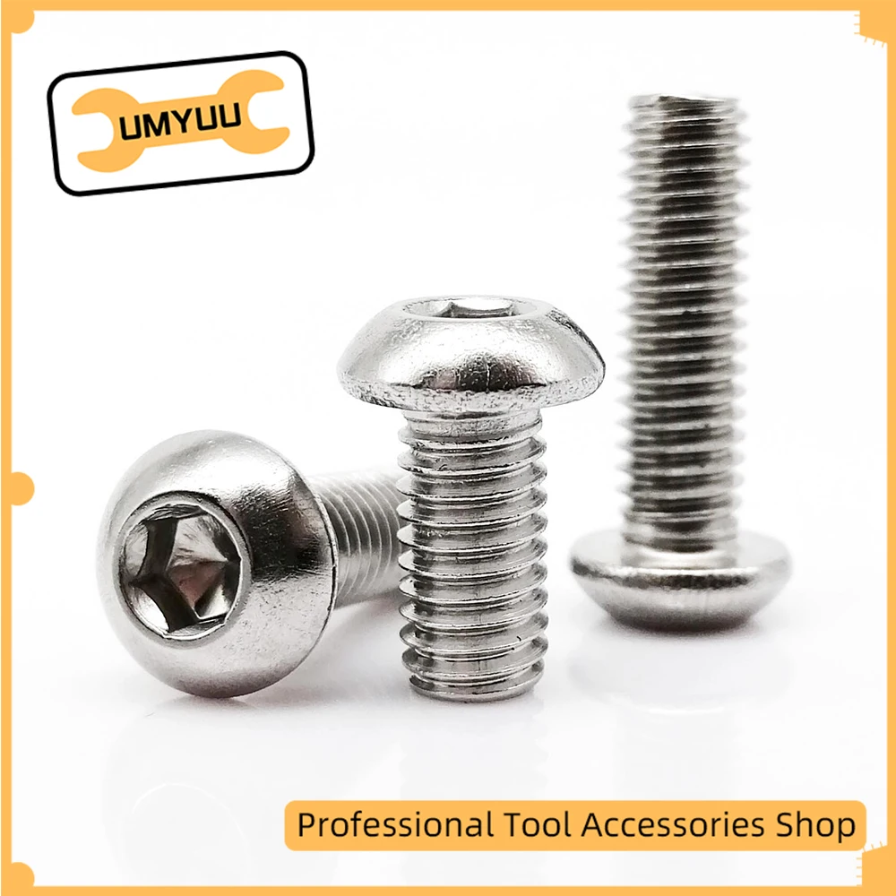 UMYUU Hexagon Socket Head Screw 5/10/25/50pc ISO7380 M2 M2.5 M3 M4 M5 M6 M8 304 Stainless Steel Hex Button Round Head Screw Bolt
UMYUU Hexagon Socket Head Screw 5/10/25/50pc ISO7380 M2 M2.5 M3 M4 M5 M6 M8 304 Stainless Steel Hex Button Round Head Screw Bolt