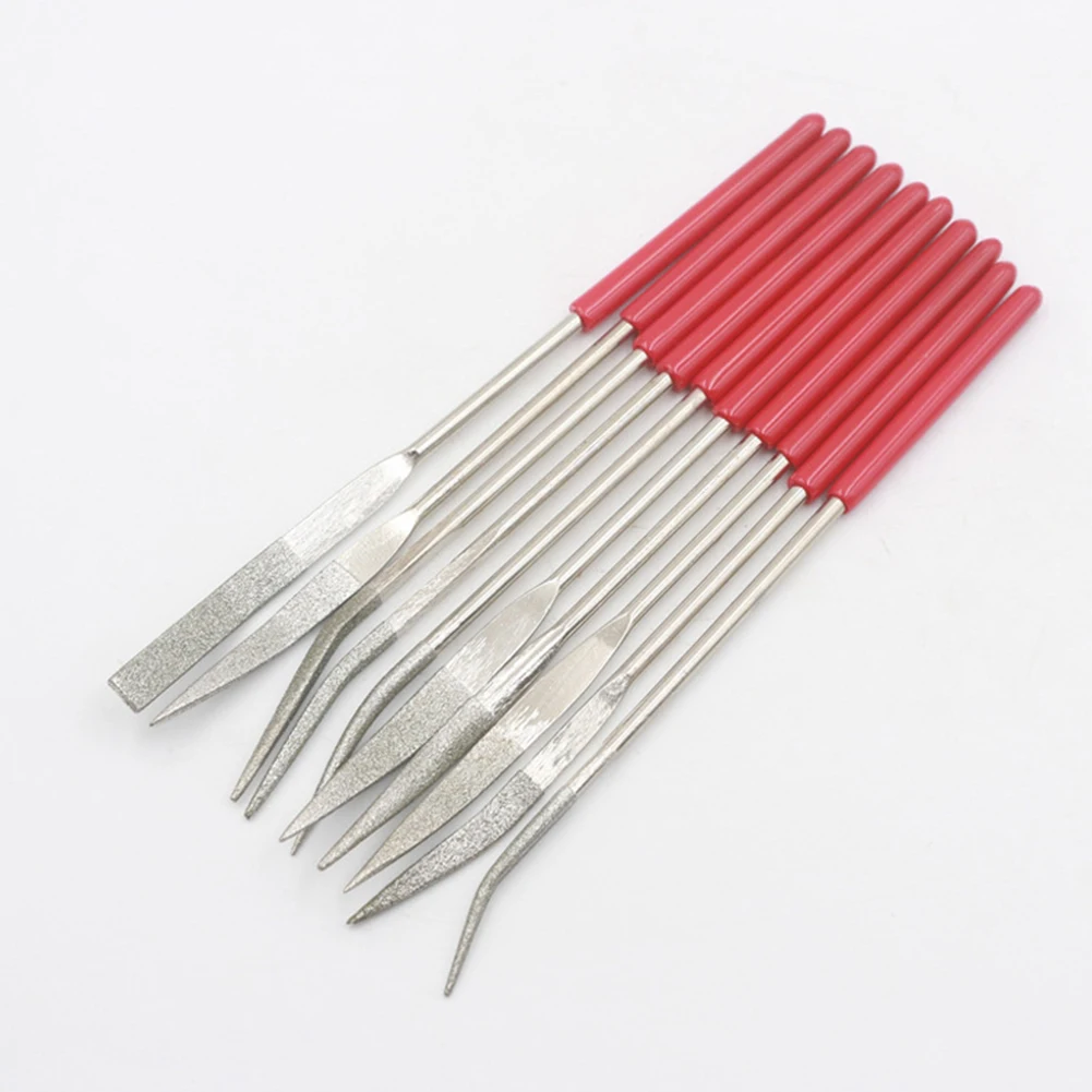 10Pcs Curved Mini Diamond File Set 3*140mm Bend Head Special Shaped Needle Files For Grinding Engraving Handle Tools
10Pcs Curved Mini Diamond File Set 3*140mm Bend Head Special Shaped Needle Files For Grinding Engraving Handle Tools