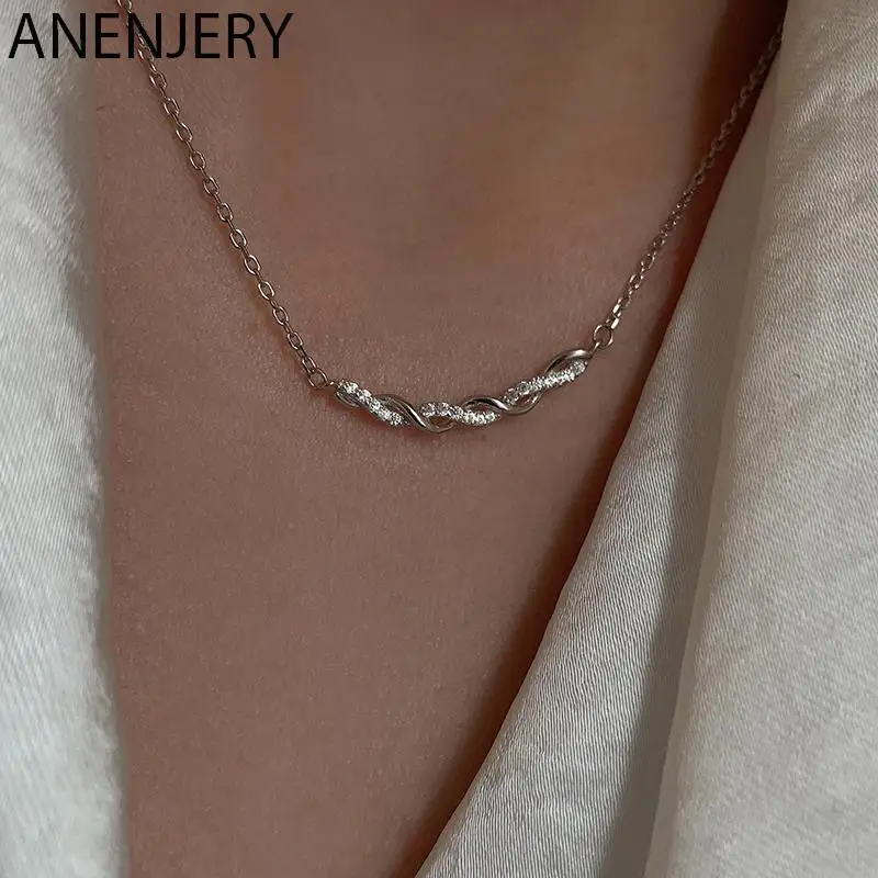 Женское колье с волнистой обмоткой ANENJERY, сверкающая цепочка до ключиц из циркония, Ювелирное Украшение для вечеринки
Женское колье с волнистой обмоткой ANENJERY, сверкающая цепочка до ключиц из циркония, Ювелирное Украшение для вечеринки