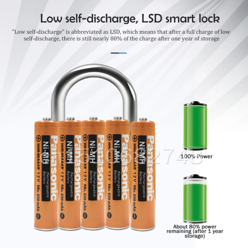 1-4PCS 1.2V 630mAh AAA NI-MH Rechargeable Battery For Flashlight Camera Clock Toys Wireless Keyboard Remote Control
1-4PCS 1.2V 630mAh AAA NI-MH Rechargeable Battery For Flashlight Camera Clock Toys Wireless Keyboard Remote Control