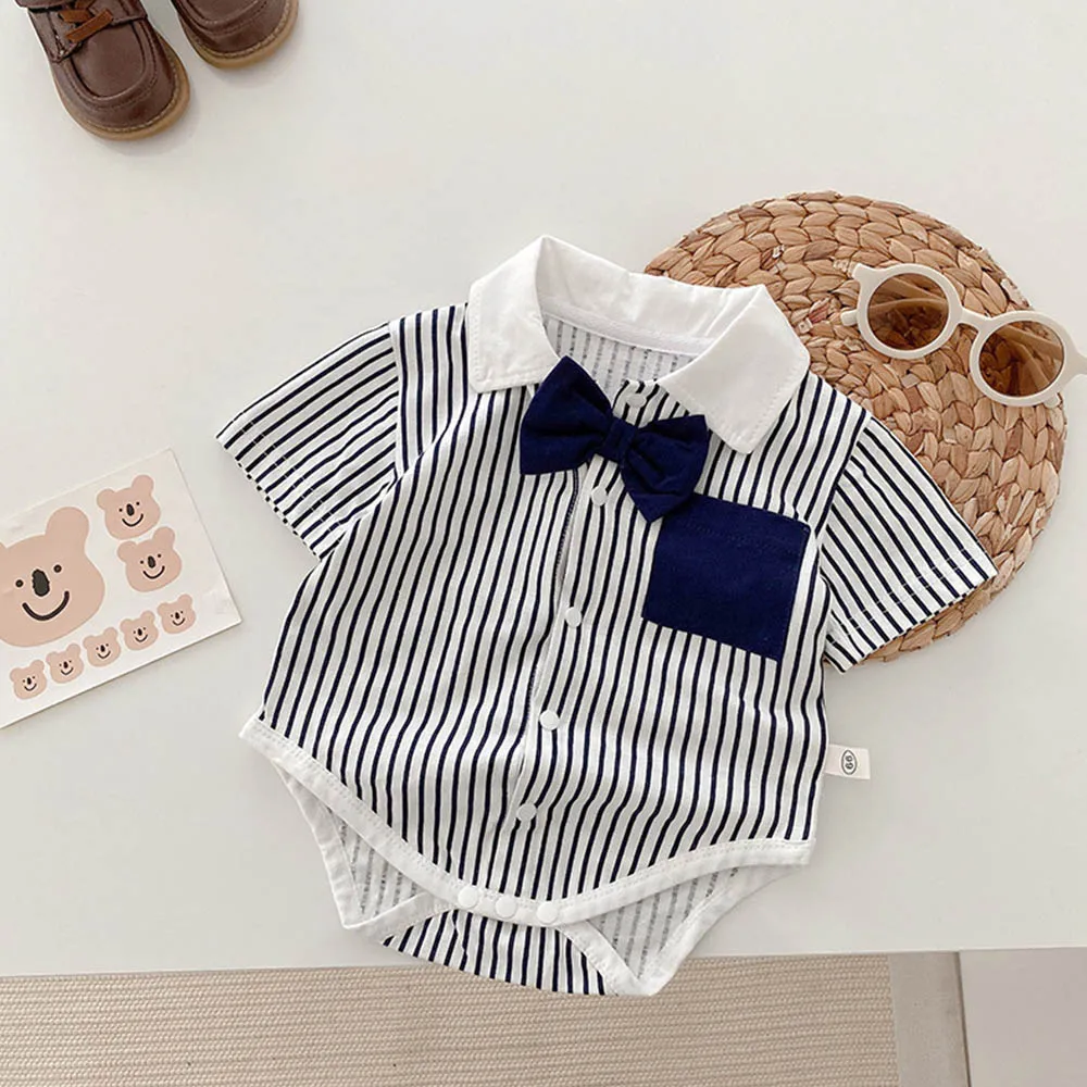 Keelorn Baby Boys Strips Bodysuits Newborn Gentleman Bowknot Romper Kids Girls Summer Korean Style Children Clothing One-Pieces
Keelorn Baby Boys Strips Bodysuits Newborn Gentleman Bowknot Romper Kids Girls Summer Korean Style Children Clothing One-Pieces
