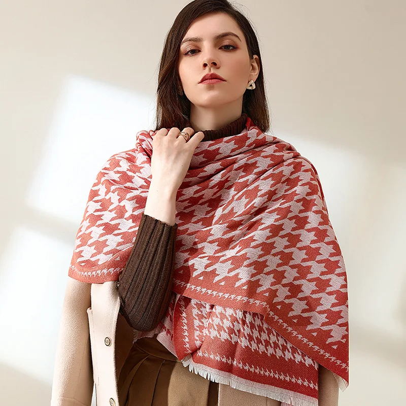 ZY Autumn and Winter Warm Knitting Scarf Imitation Cashmere Shawl Color Matching Checkered Double-sided Thickened Fashion Scarf
ZY Autumn and Winter Warm Knitting Scarf Imitation Cashmere Shawl Color Matching Checkered Double-sided Thickened Fashion Scarf