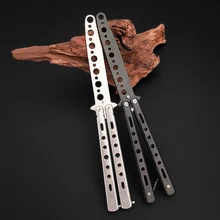 Not edge Portable Folding Butterfly Knife CSGO Balisong Trainer Stainless Steel Pocket Practice Knife Training Tool Pri Practice