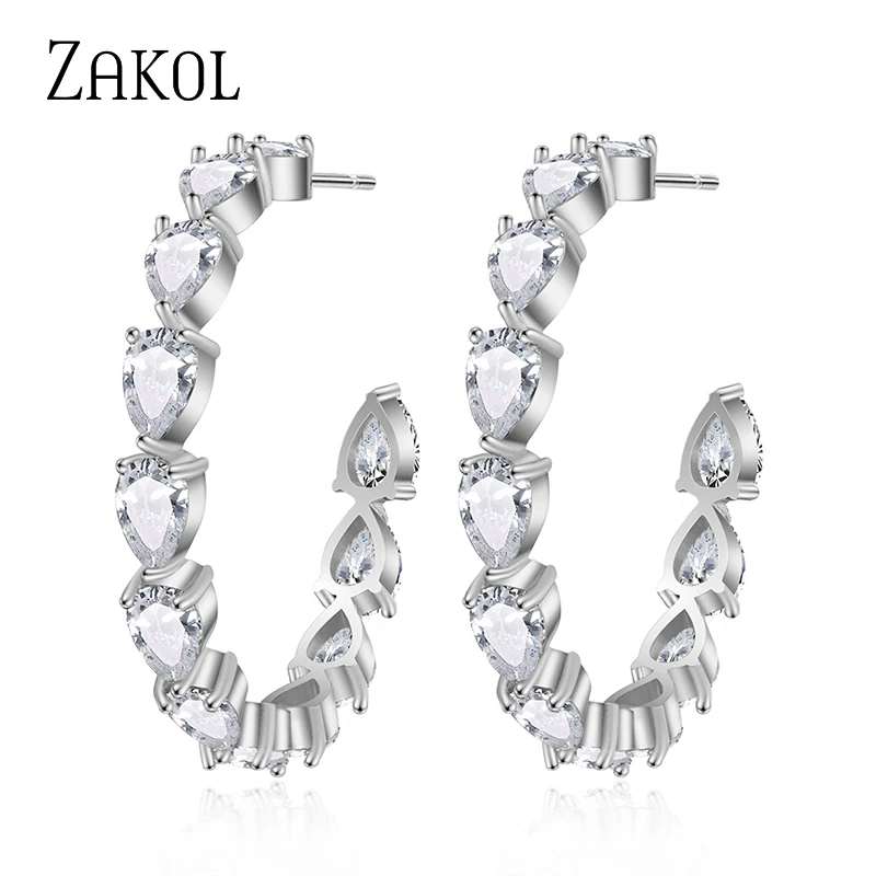 ZAKOL Shiny Water Drop Cubic Zirconia Stud Earrings for Women Trendy Circle Shape Wedding Party Holiday Shopping Jewelry EP2387 
ZAKOL Shiny Water Drop Cubic Zirconia Stud Earrings for Women Trendy Circle Shape Wedding Party Holiday Shopping Jewelry EP2387