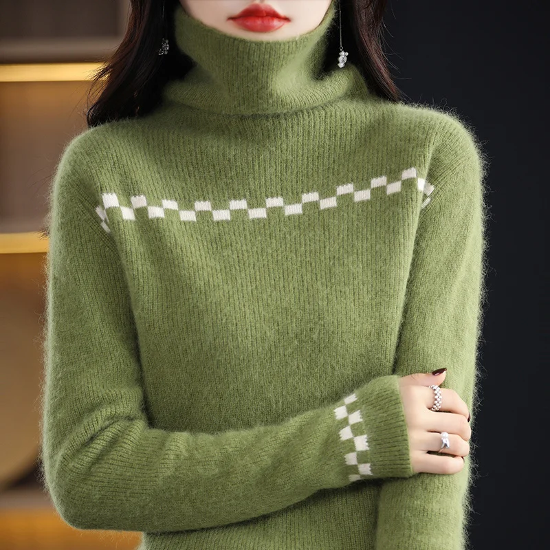 2023 Autumn and Winter New Women's Sweater 100% Pure Mink Cashmere Knitted Long Sleeve Pullover Women's Underlay Warm Top
2023 Autumn and Winter New Women's Sweater 100% Pure Mink Cashmere Knitted Long Sleeve Pullover Women's Underlay Warm Top