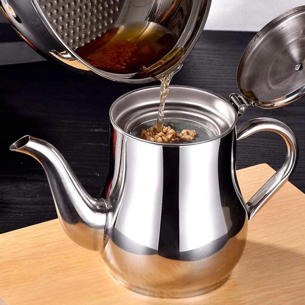 Stainless Steel Home Oiler With Strainer Oil Filter Storage Oil Container Bottle Kitchen Accessories
Stainless Steel Home Oiler With Strainer Oil Filter Storage Oil Container Bottle Kitchen Accessories