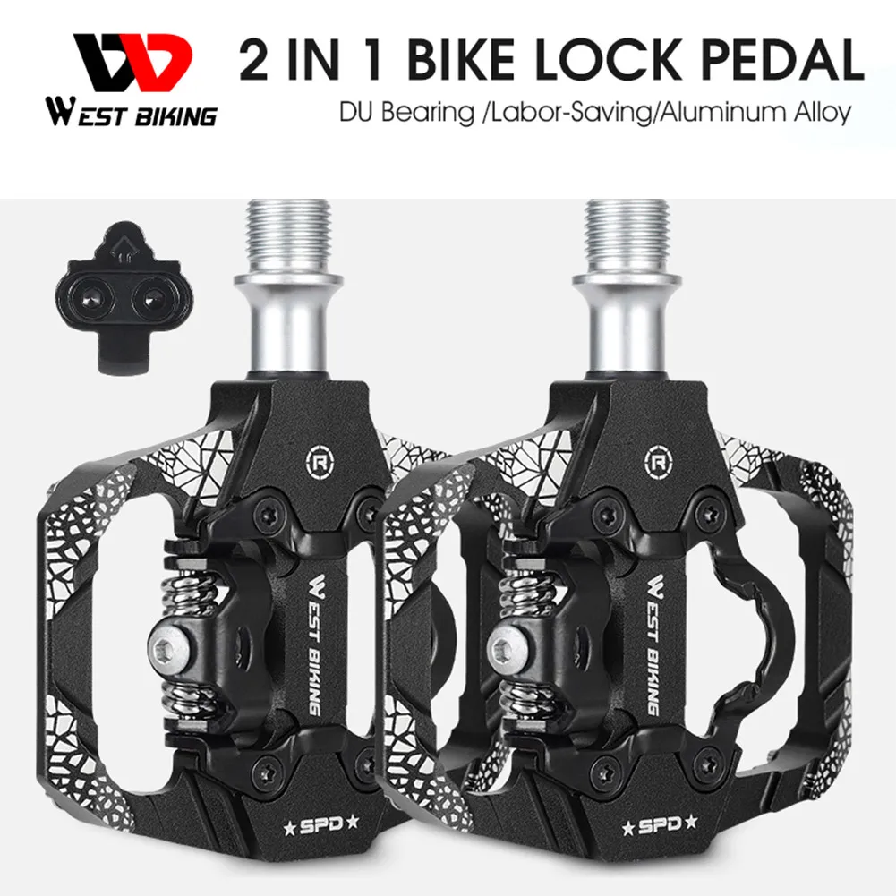 WEST BIKING Bicycle Pedals MTB Pedal Lock Flat Pedal For SPD Dual Purpose 9/16'' Self-locking Both Front Locking And Flat
WEST BIKING Bicycle Pedals MTB Pedal Lock Flat Pedal For SPD Dual Purpose 9/16'' Self-locking Both Front Locking And Flat