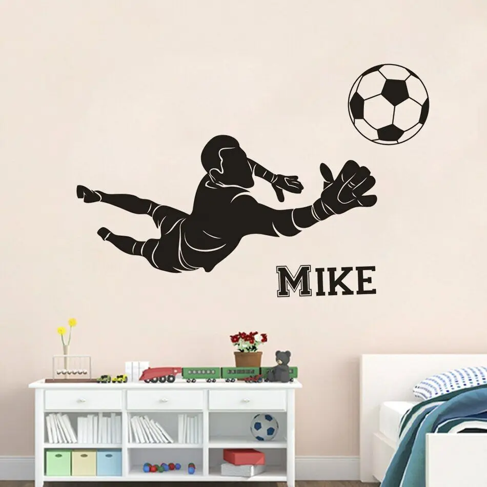 Football Goalkeeper Vinyl Wall Sticker Football Club Boys Room Decor Customized Name Wall Poster Soccer Sports Vinyl A1-088
Football Goalkeeper Vinyl Wall Sticker Football Club Boys Room Decor Customized Name Wall Poster Soccer Sports Vinyl A1-088