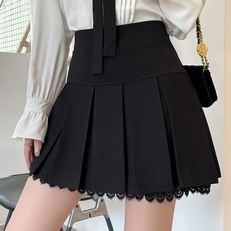 Женская трапециевидная черная короткая юбка, облегающее Плиссированное кружевное мини-платье с высокой талией, Милая женская модная весенне-летняя одежда для девочек
Женская трапециевидная черная короткая юбка, облегающее Плиссированное кружевное мини-платье с высокой талией, Милая женская модная весенне-летняя одежда для девочек