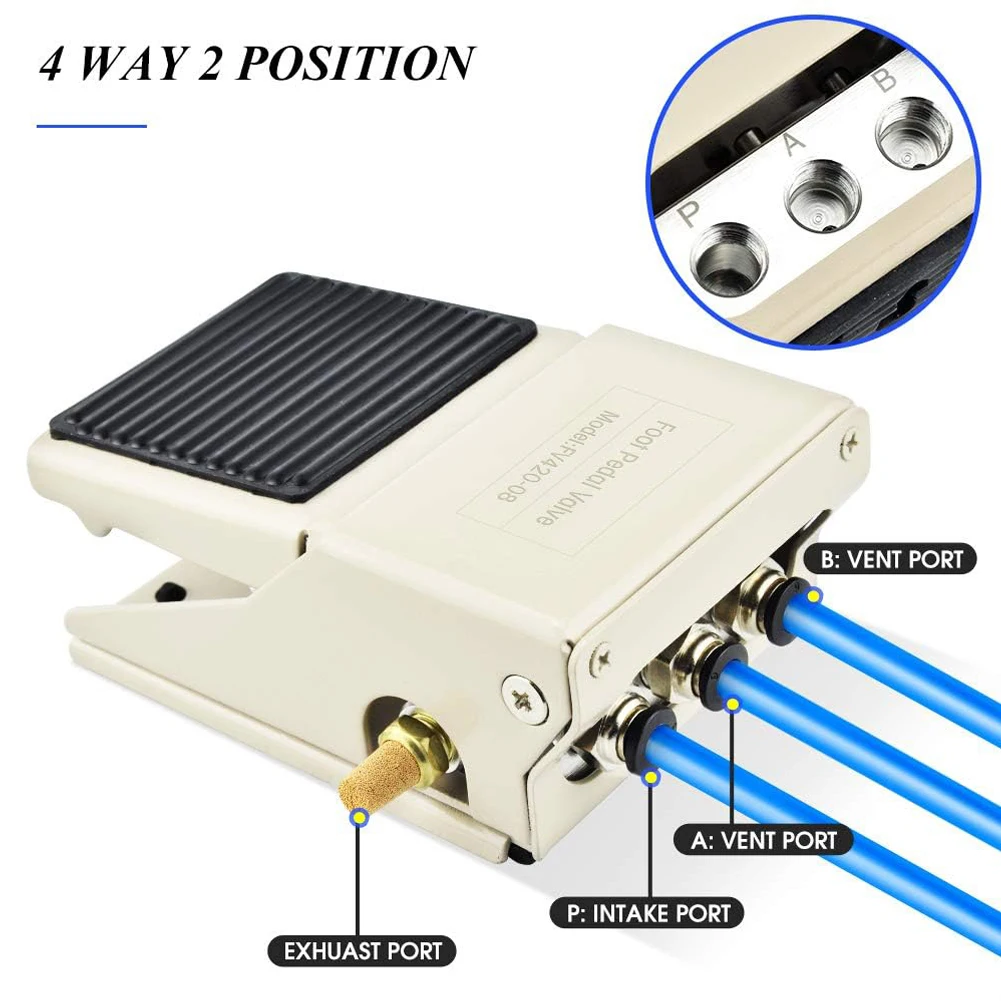 FV420 Pneumatic Foot Switch 1/4" NPT Pneumatic Foot Valve Kit 4 Ways 2 Positions High Quality Pneumatic Foot Valve
FV420 Pneumatic Foot Switch 1/4" NPT Pneumatic Foot Valve Kit 4 Ways 2 Positions High Quality Pneumatic Foot Valve